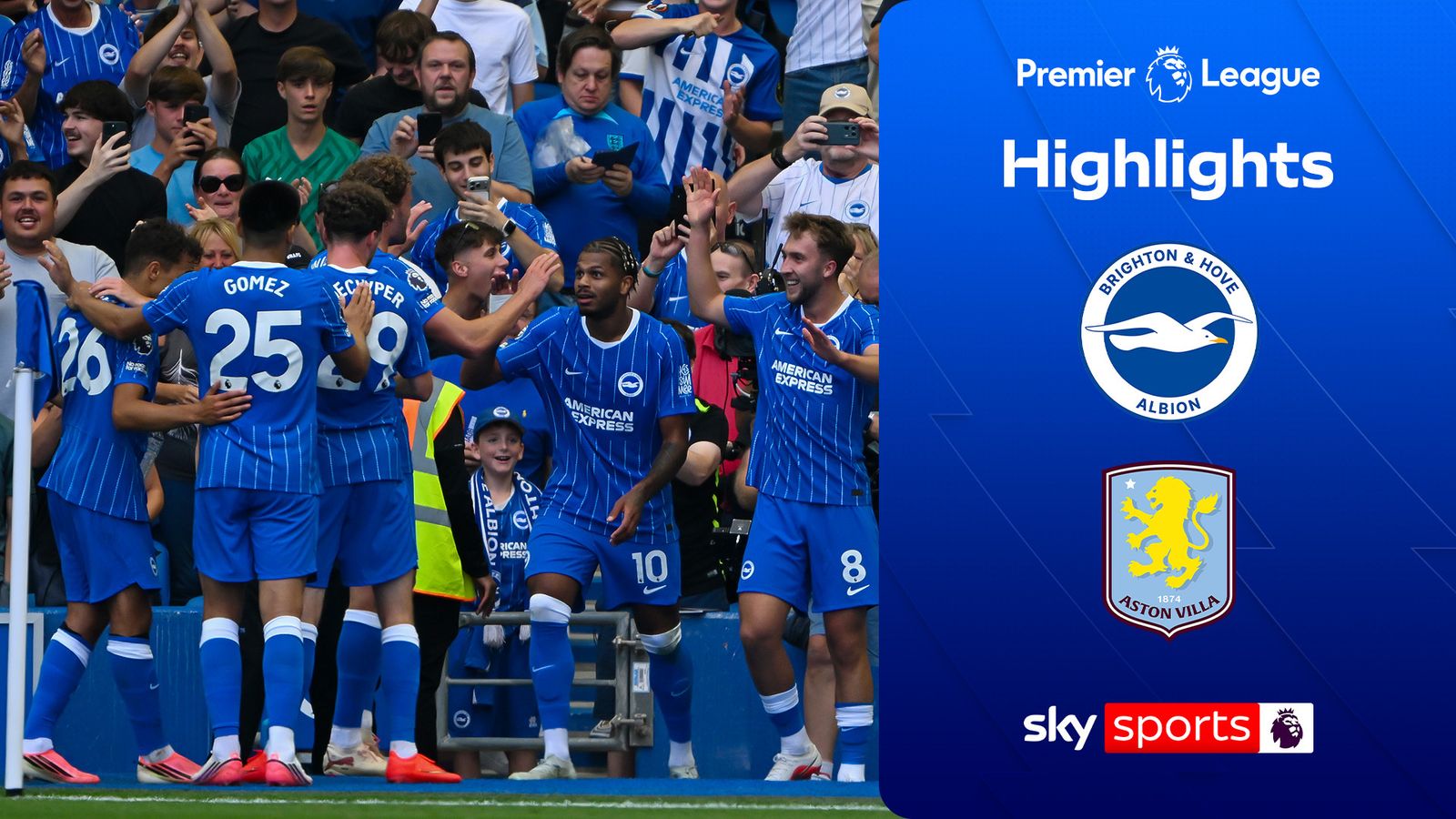 布莱顿4-0阿斯顿维拉 | 英超精彩回顾